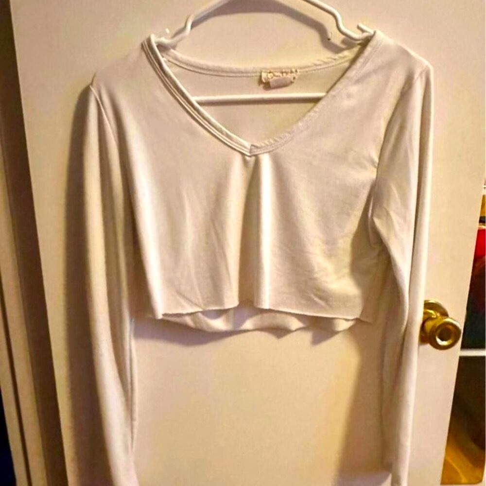 Cropped Long Sleeve Tee Shirt